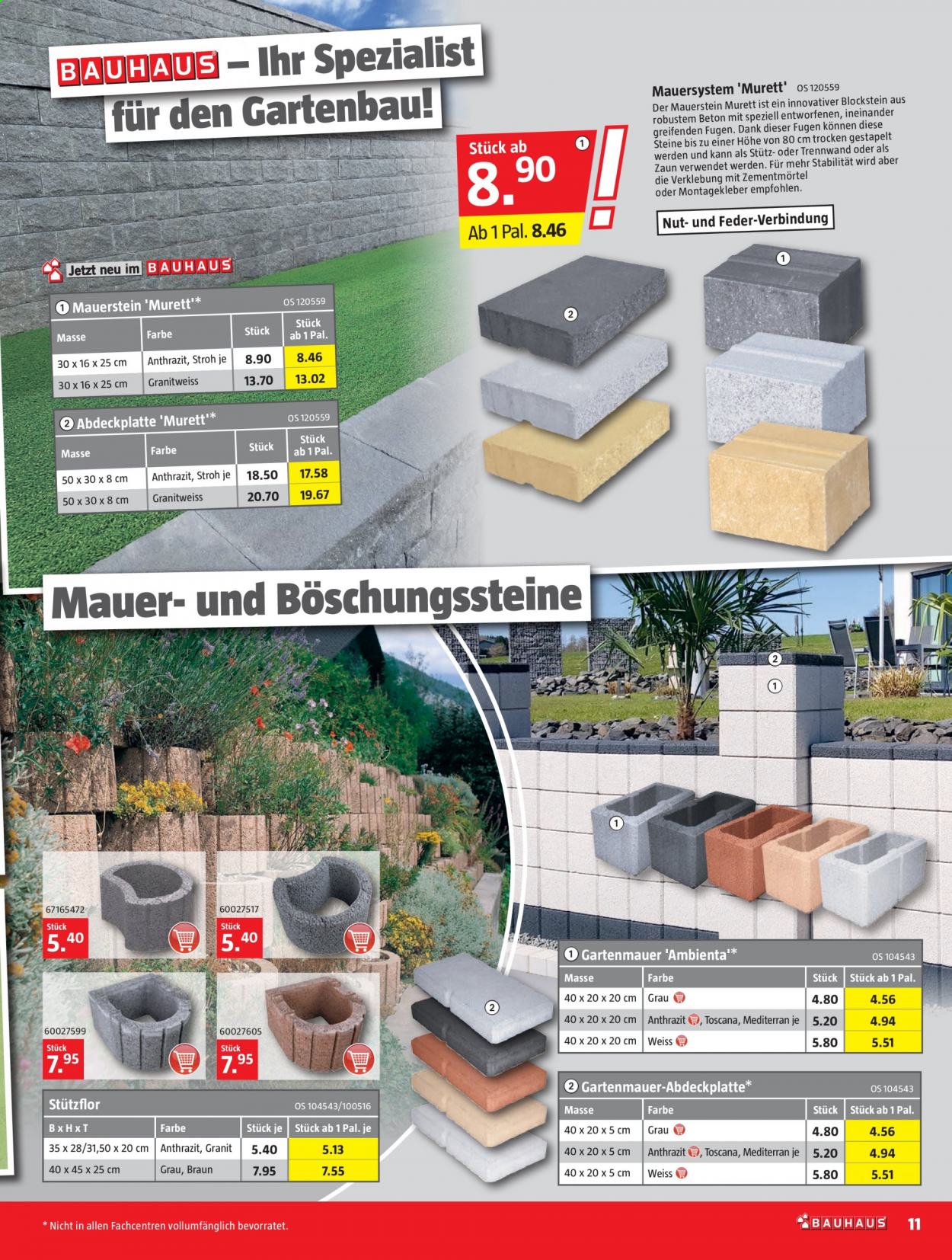 Prospekte Bauhaus - 2.8.2021 - 29.8.2021. Seite 11.