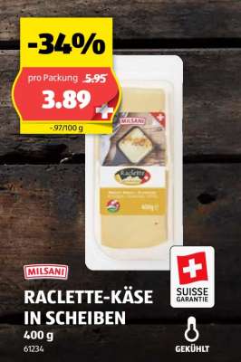 MILSANI RACLETTE-KÄSE IN SCHEIBEN