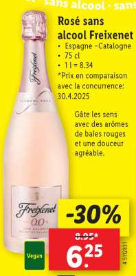 Rosé sans alcool Freixenet