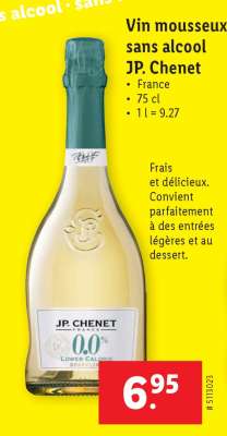 Vin mousseux sans alcool JP. Chenet