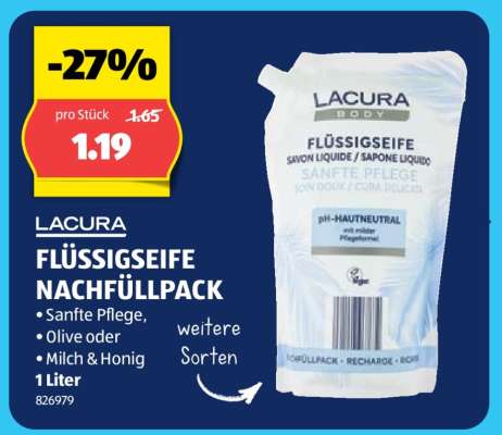 LACURA FLÜSSIGSEIFE NACHFÜLLPACK