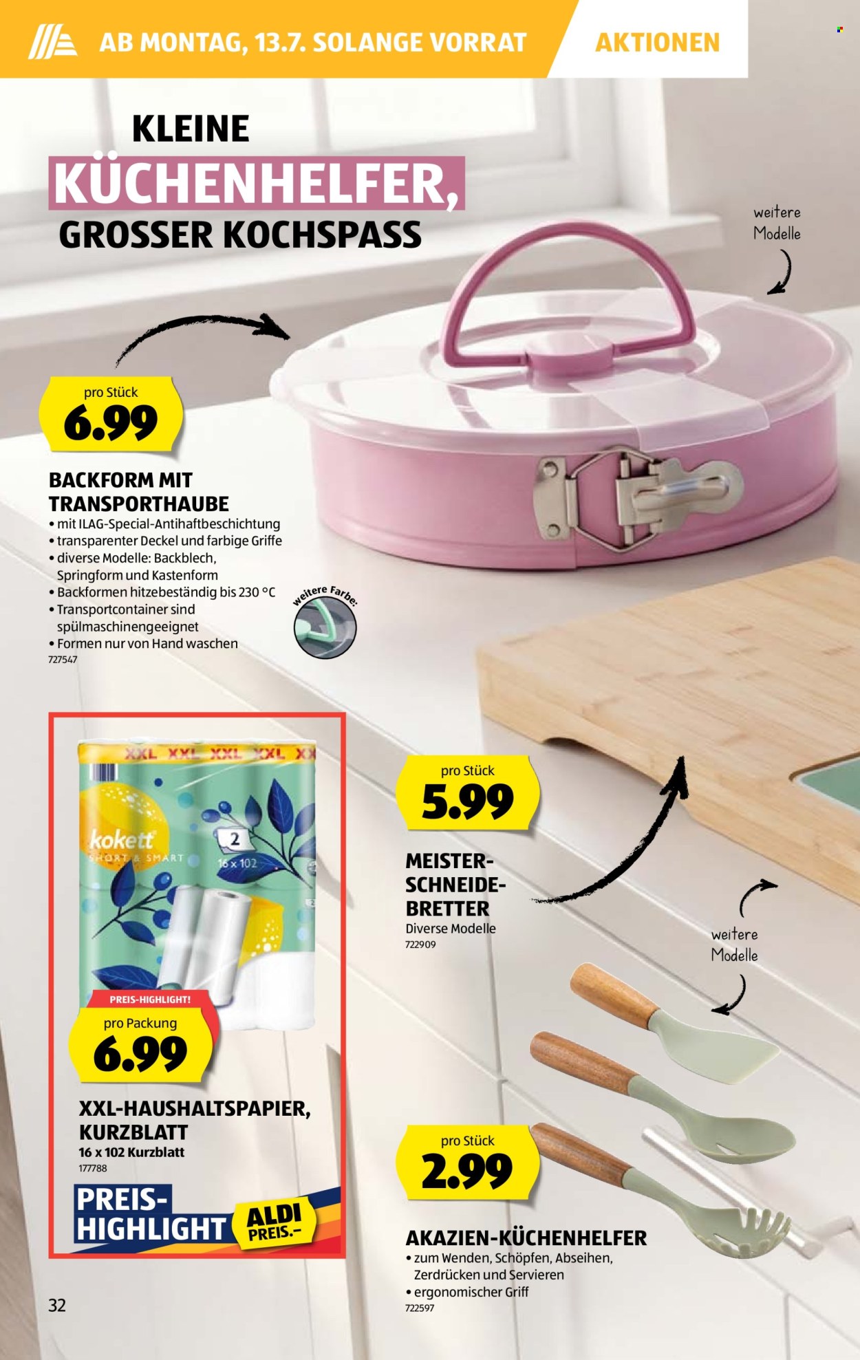 Prospekte Aldi - 9.7.2026 - 15.7.2026. Seite 32. Seite 32