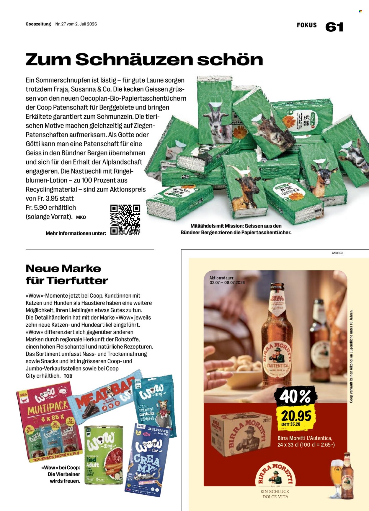 Prospekte Coop - 2.7.2026 - 8.7.2026. Seite 61. Seite 61