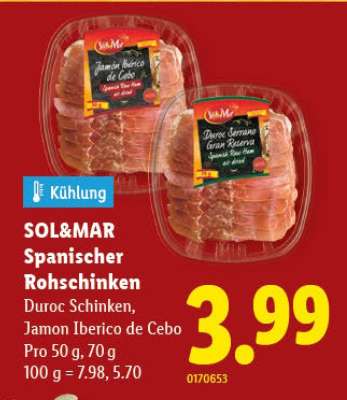 SOL&MAR Spanischer Rohschinken