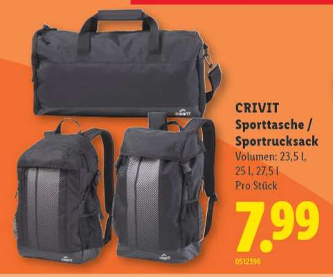 CRIVIT Sporttasche / Sportrucksack