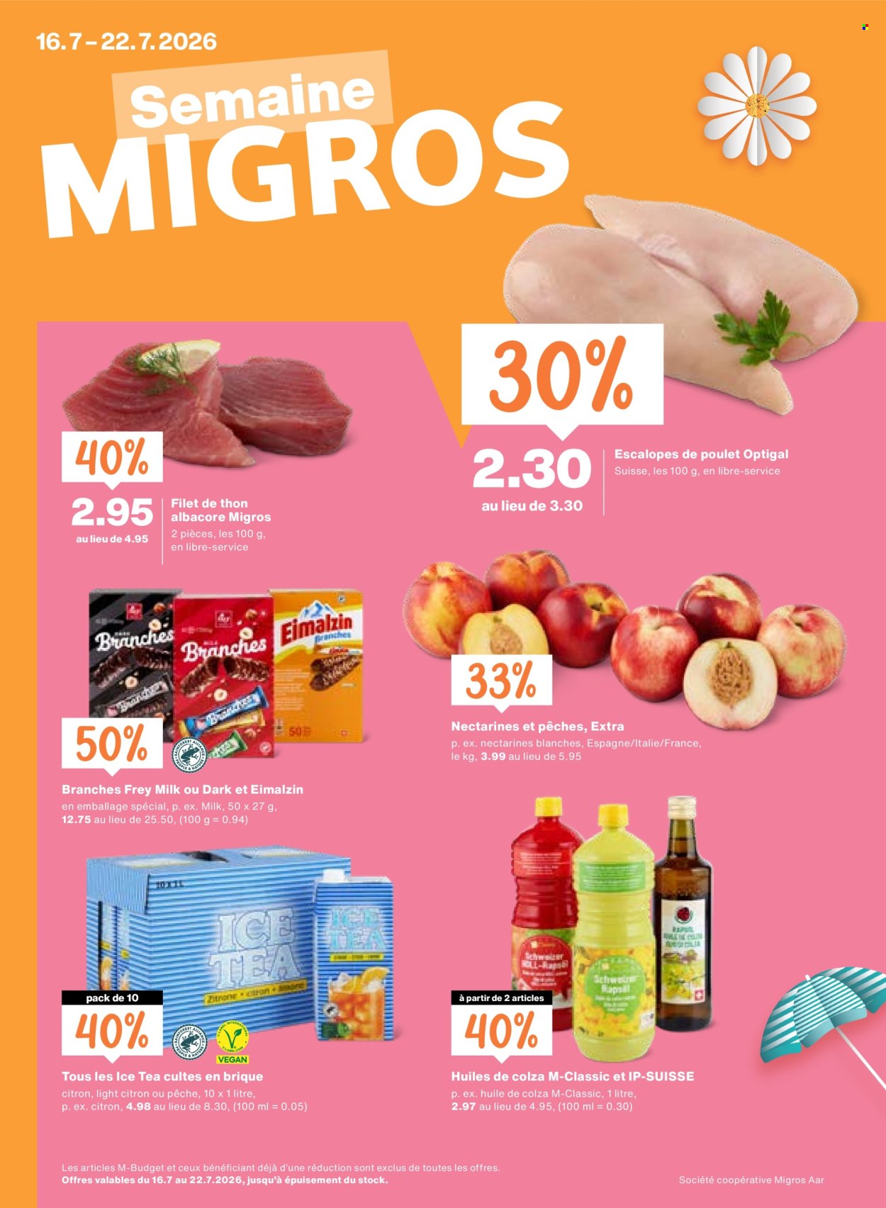 Prospekte Migros - 16.7.2026 - 22.7.2026. Seite 1. Seite 1