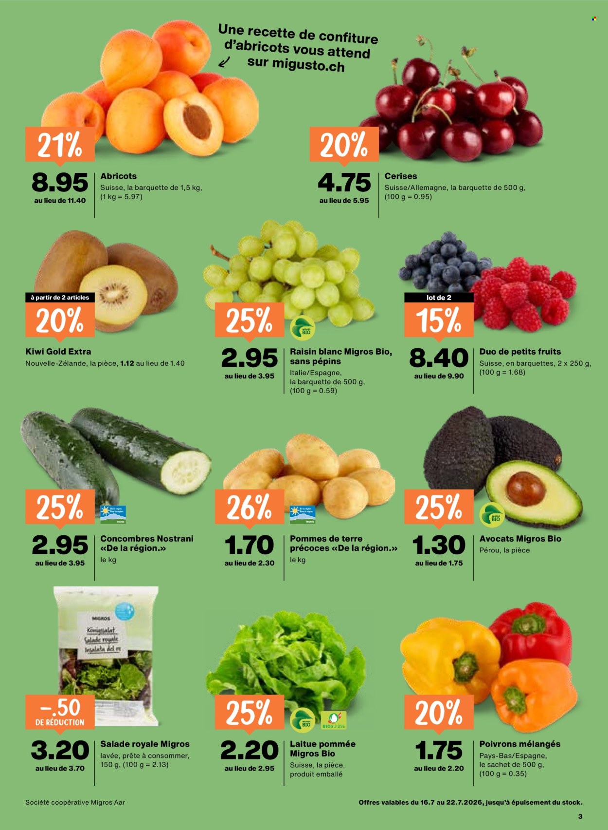 Prospekte Migros - 16.7.2026 - 22.7.2026. Seite 3. Seite 3