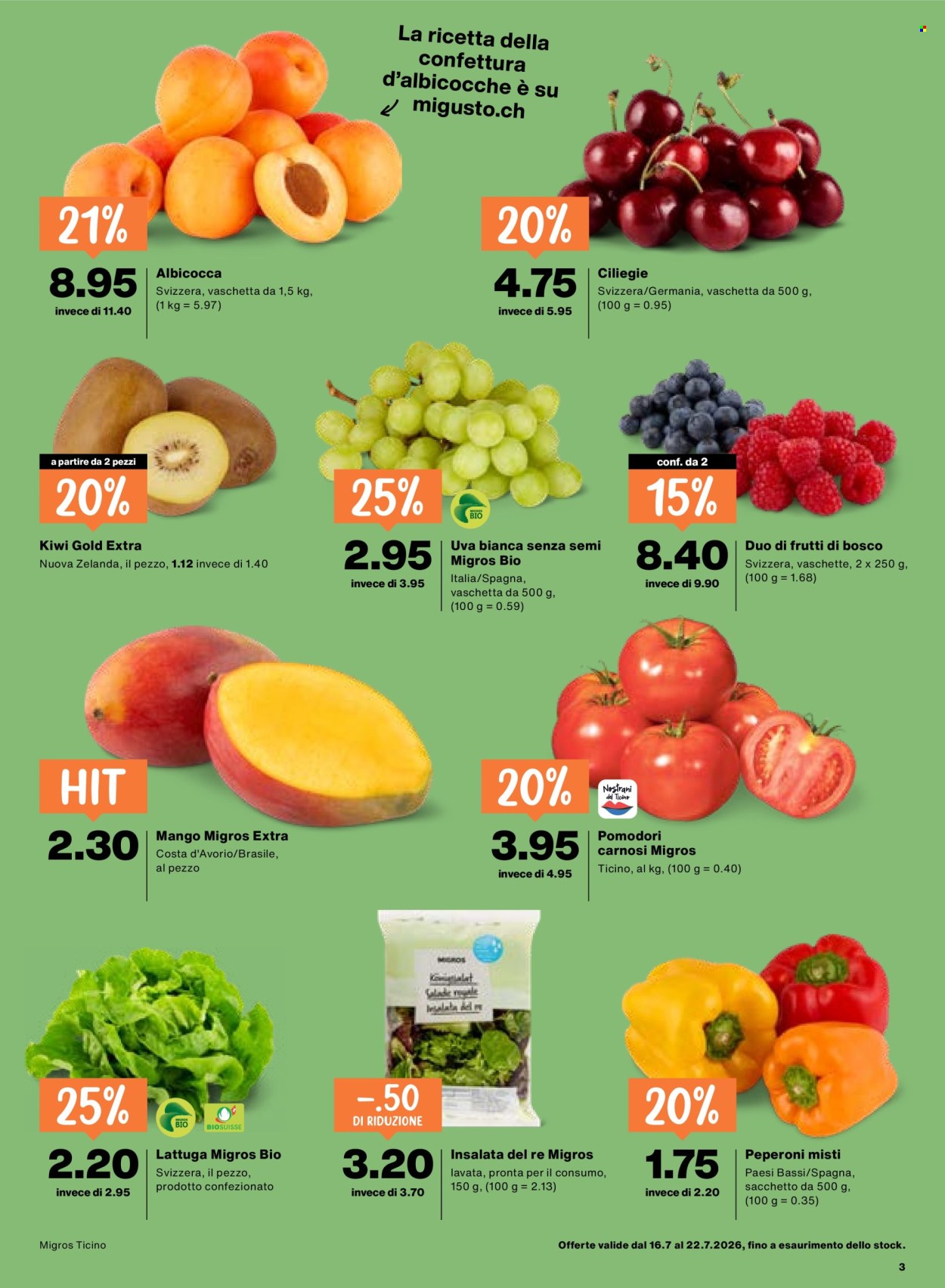 Prospekte Migros - 16.7.2026 - 22.7.2026. Seite 3. Seite 3