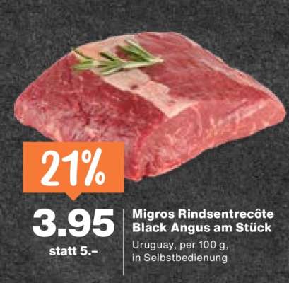 Migros Rindsentrecôte Black Angus am Stück