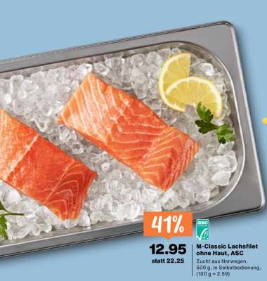 M-Classic Lachsfilet ohne Haut, ASC