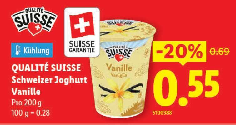 QUALITÉ SUISSE Schweizer Joghurt Vanille