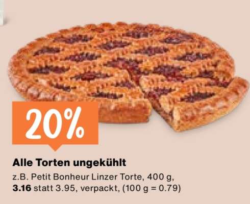 Alle Torten ungekühlt