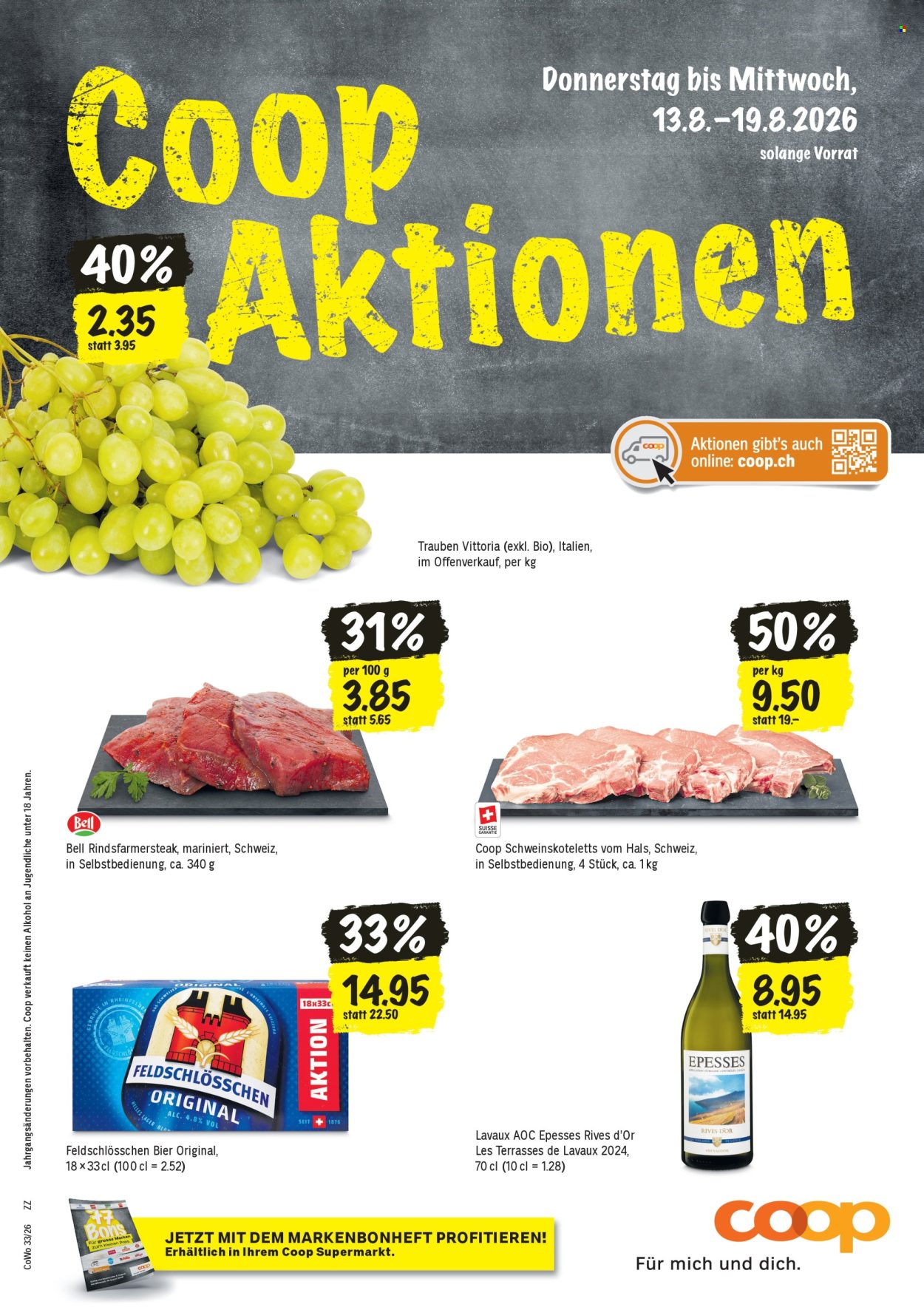 Prospekte Coop - 13.8.2026 - 19.8.2026. Seite 1. Seite 1