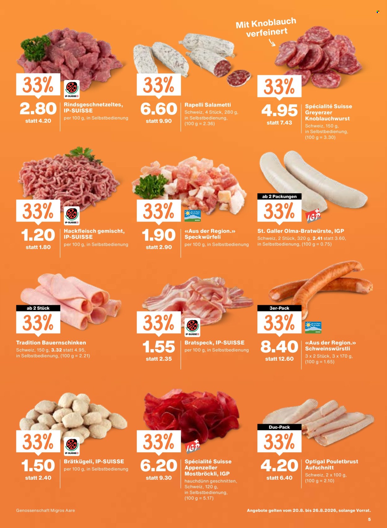 Prospekte Migros - 20.8.2026 - 26.8.2026. Seite 5. Seite 5