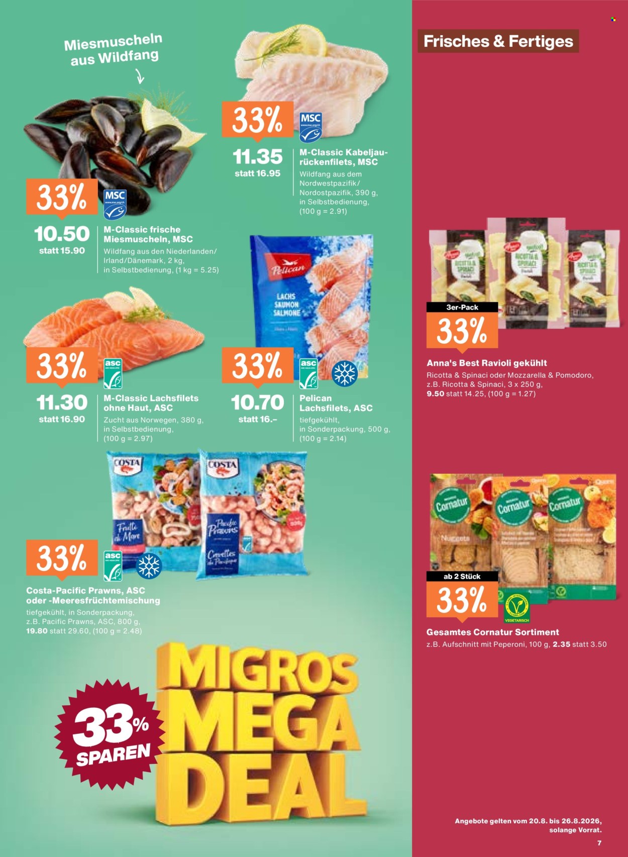 Prospekte Migros - 20.8.2026 - 26.8.2026. Seite 7. Seite 7