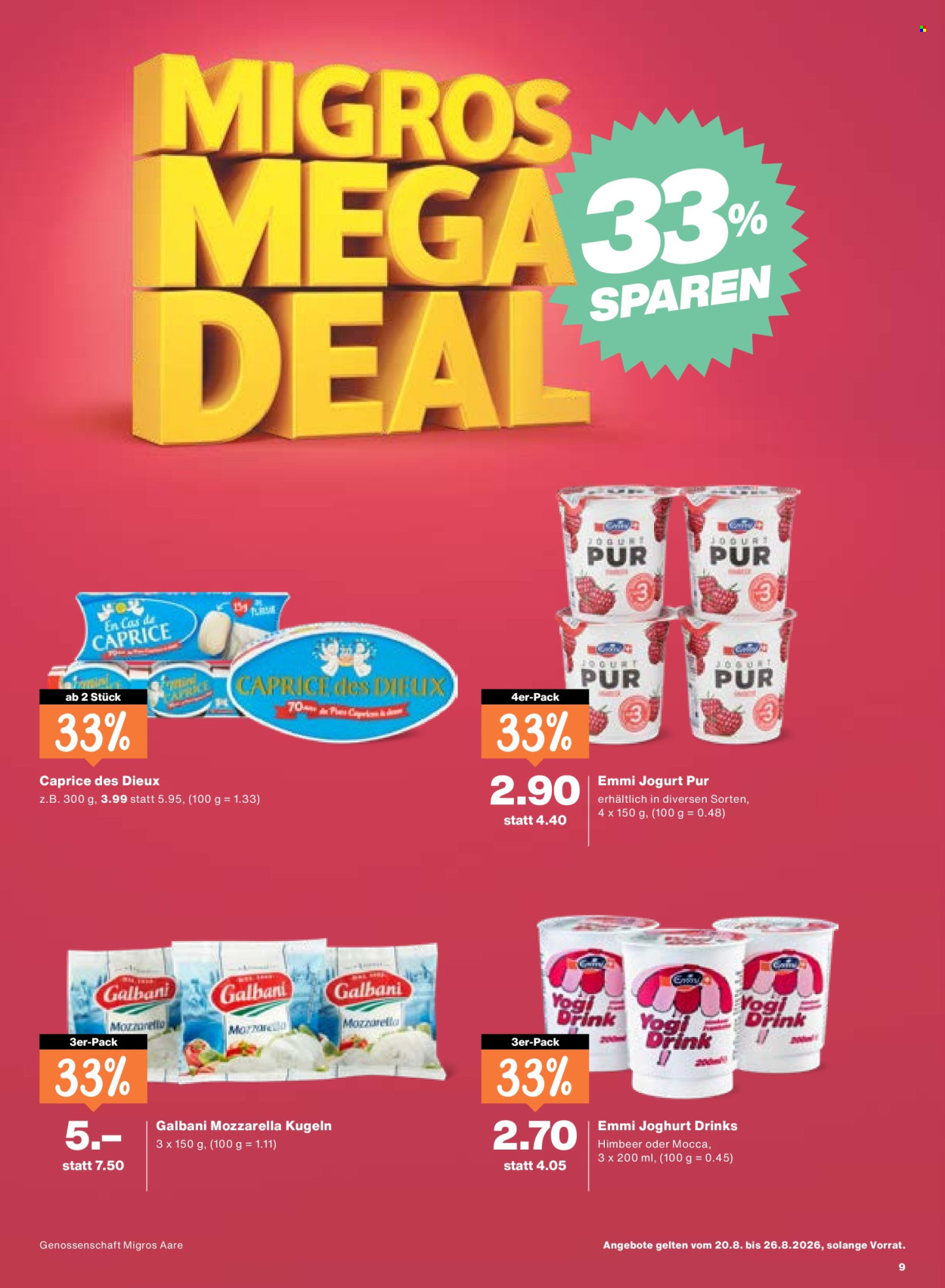 Prospekte Migros - 20.8.2026 - 26.8.2026. Seite 9. Seite 9