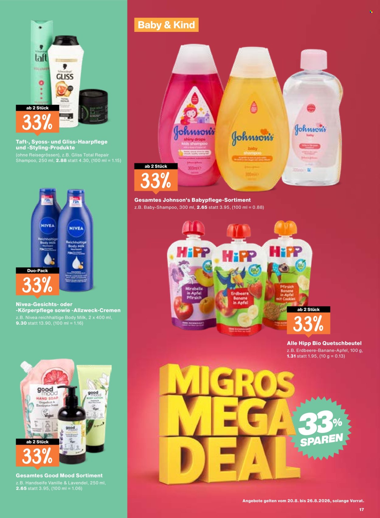 Prospekte Migros - 20.8.2026 - 26.8.2026. Seite 17. Seite 17