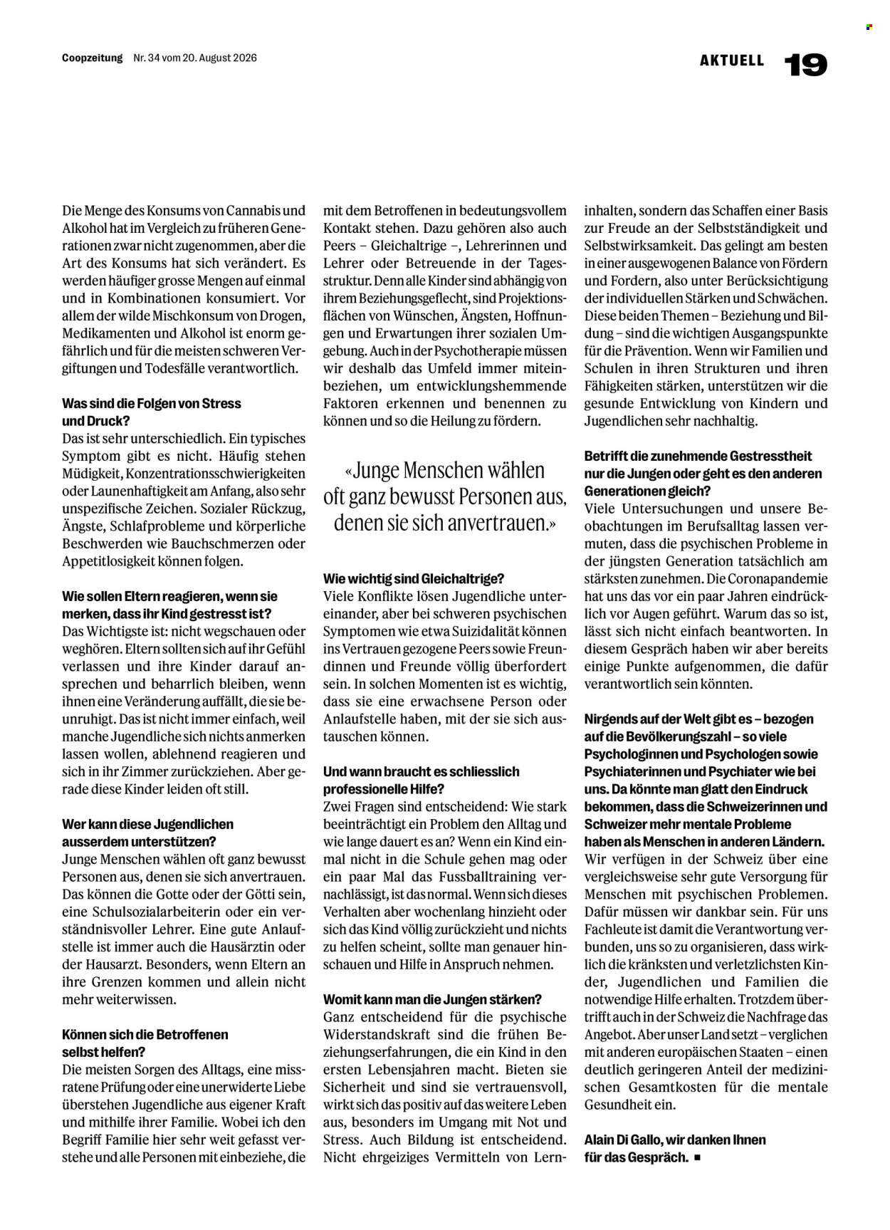 Prospekte Coop - 20.8.2026 - 26.8.2026. Seite 19. Seite 19