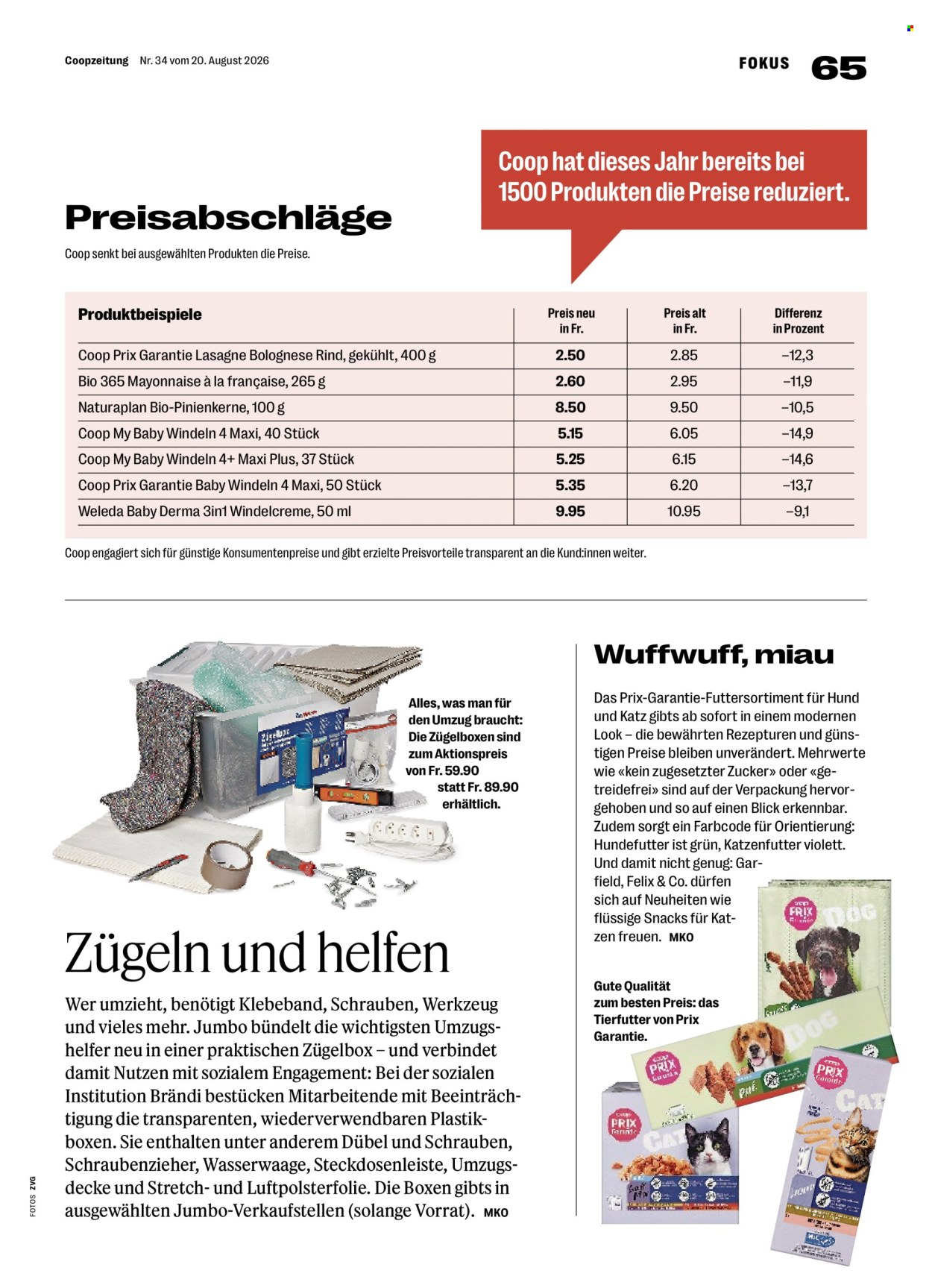 Prospekte Coop - 20.8.2026 - 26.8.2026. Seite 65. Seite 65