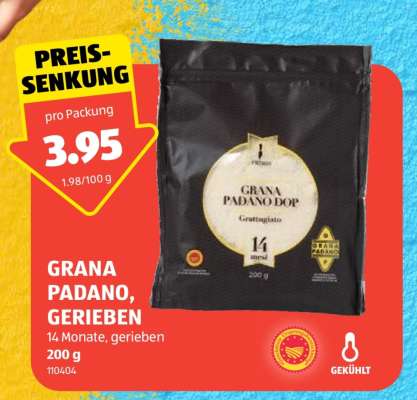 GRANA PADANO, GERIEBEN