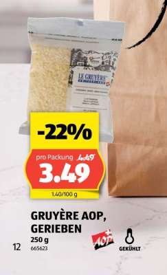 GRUYÈRE AOP, GERIEBEN