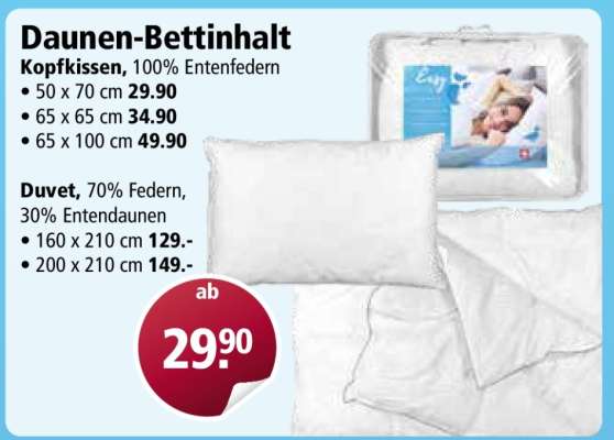 Daunen-Bettinhalt