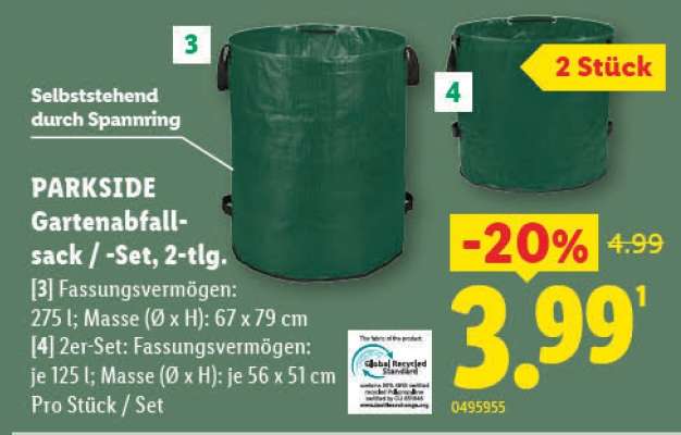 PARKSIDE Gartenabfallsack /-Set, 2-tlg.