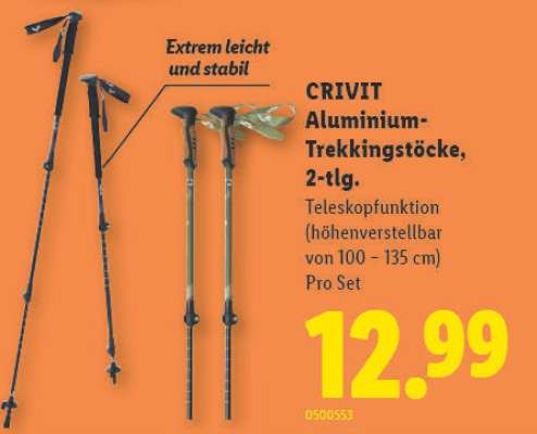 CRIVIT Aluminium-Trekkingstöcke, 2-tlg.