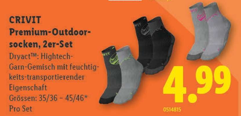 CRIVIT Premium-Outdoor-socken, 2er-Set