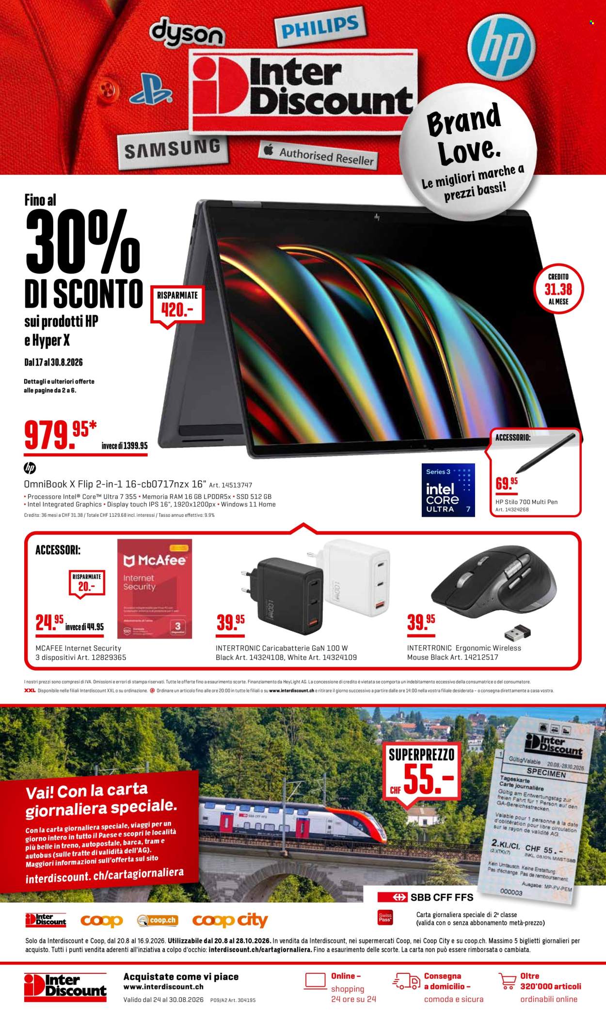 Prospekte Interdiscount - 24.8.2026 - 30.8.2026. Seite 1. Seite 1