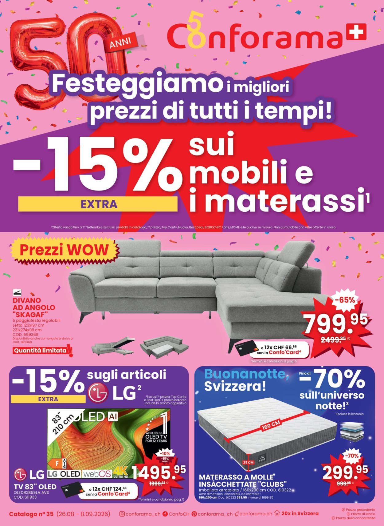 Prospekte Conforama - 26.8.2026 - 8.9.2026. Seite 1. Seite 1