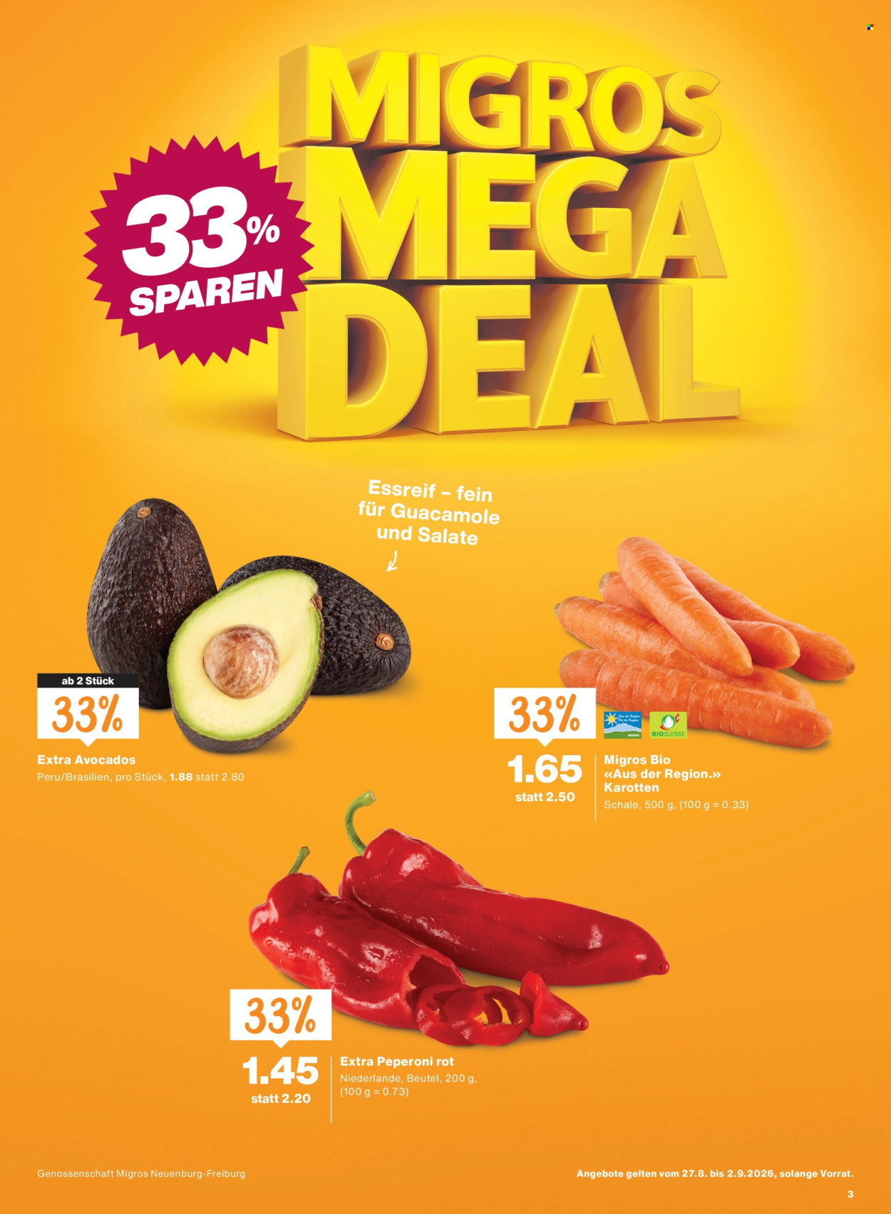 Prospekte Migros - 27.8.2026 - 2.9.2026. Seite 3. Seite 3