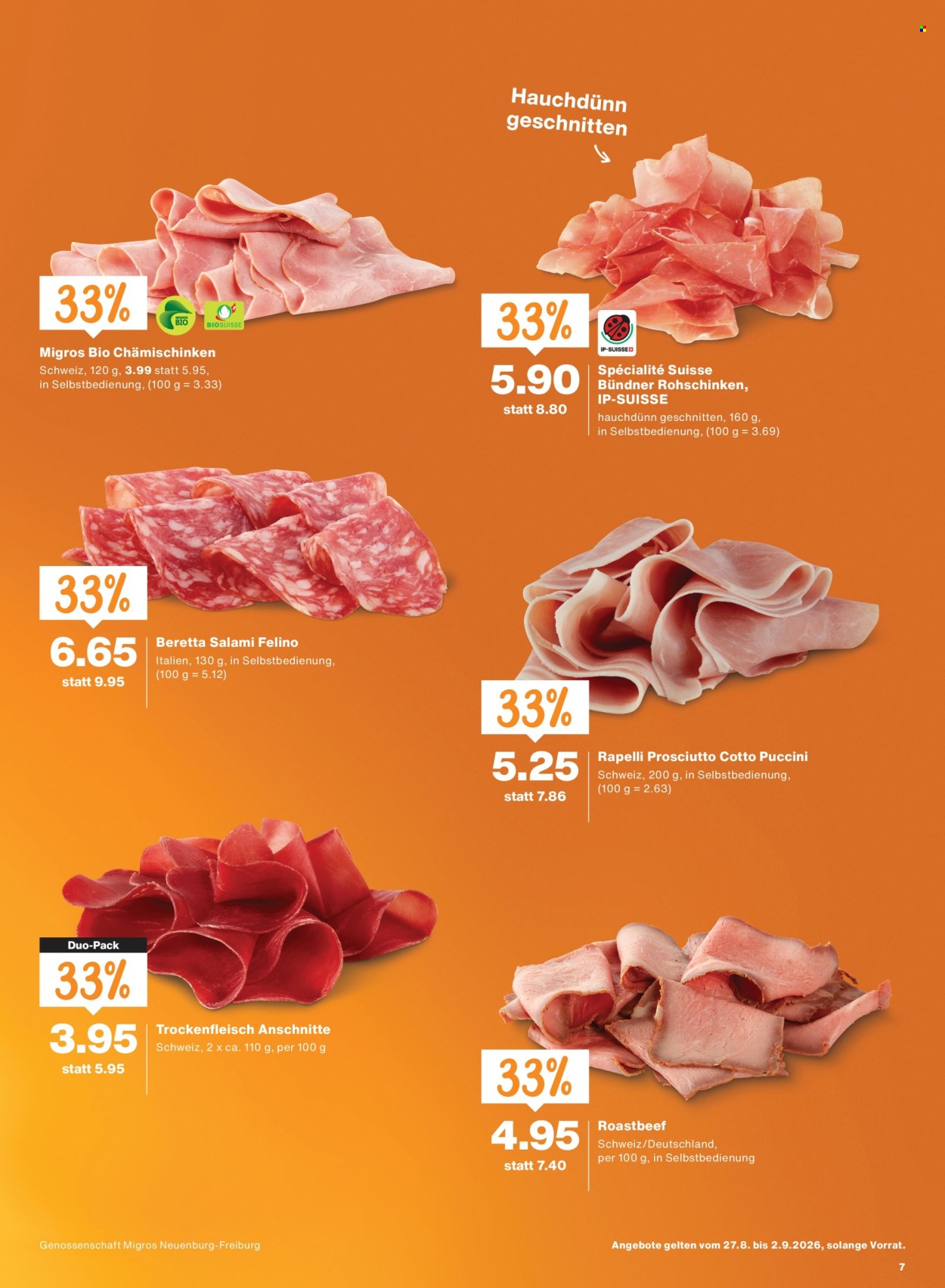 Prospekte Migros - 27.8.2026 - 2.9.2026. Seite 7. Seite 7