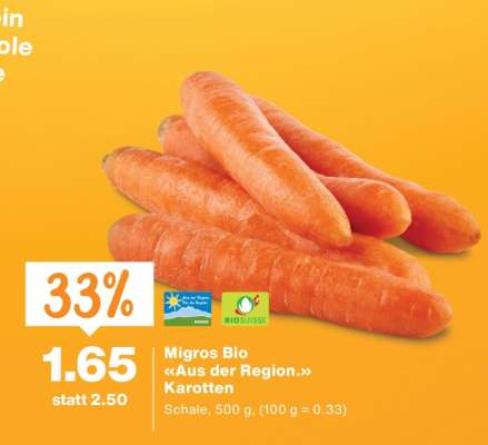 Migros Bio «Aus der Region.» Karotten