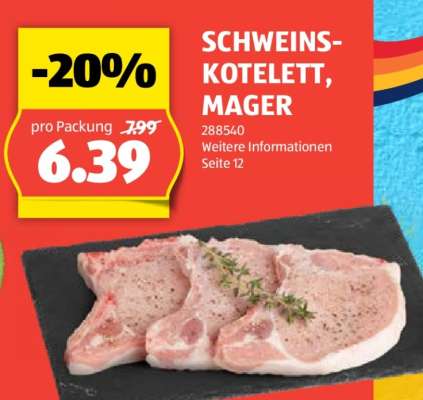 SCHWEINSKOTELETT, MAGER