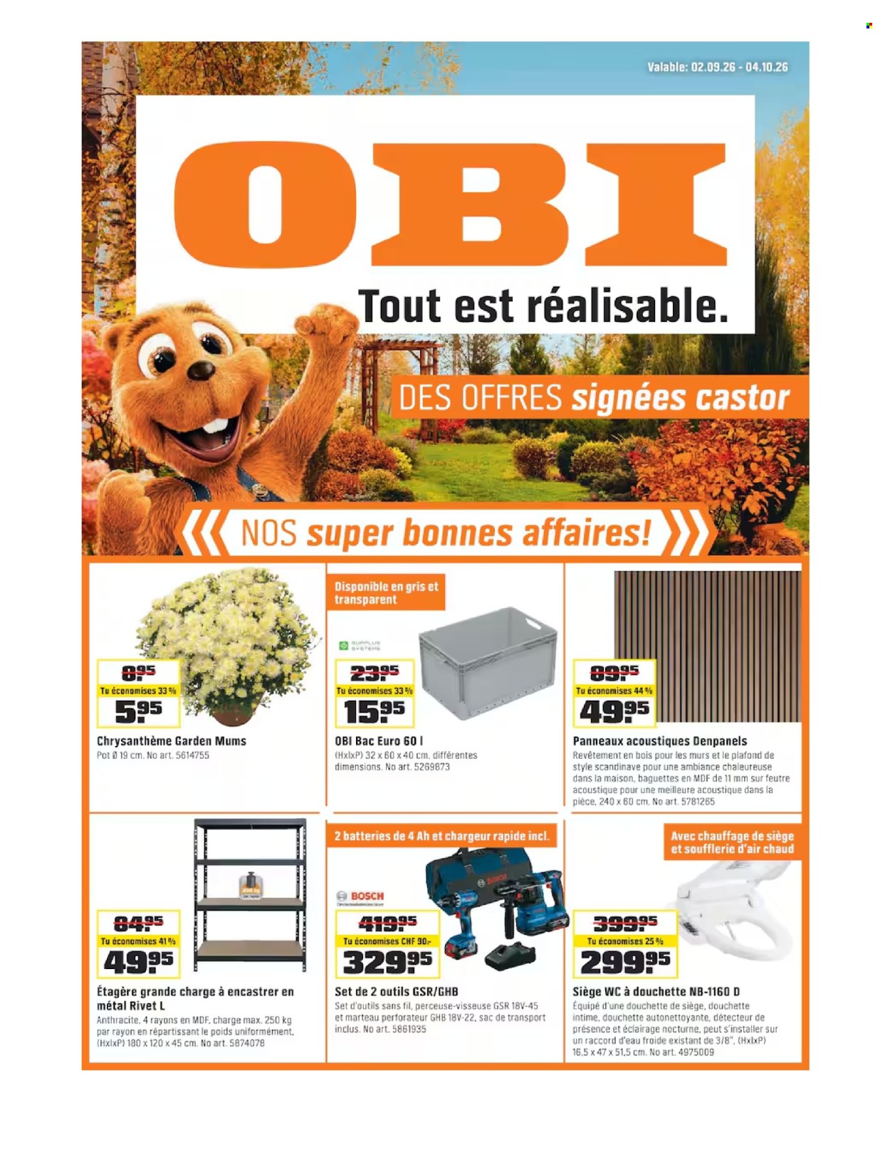 Prospekte OBI - 2.9.2026 - 4.10.2026. Seite 1. Seite 1