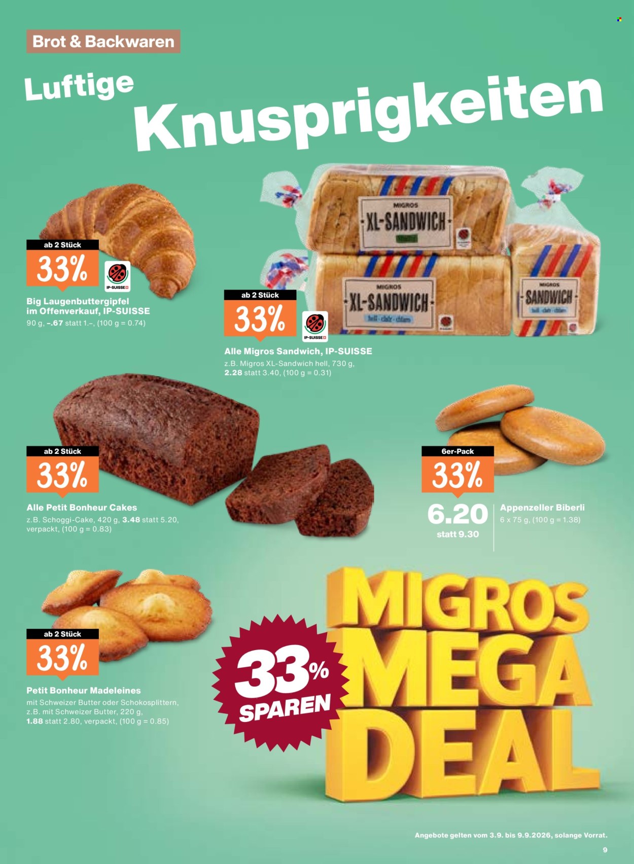 Prospekte Migros - 3.9.2026 - 9.9.2026. Seite 9. Seite 9