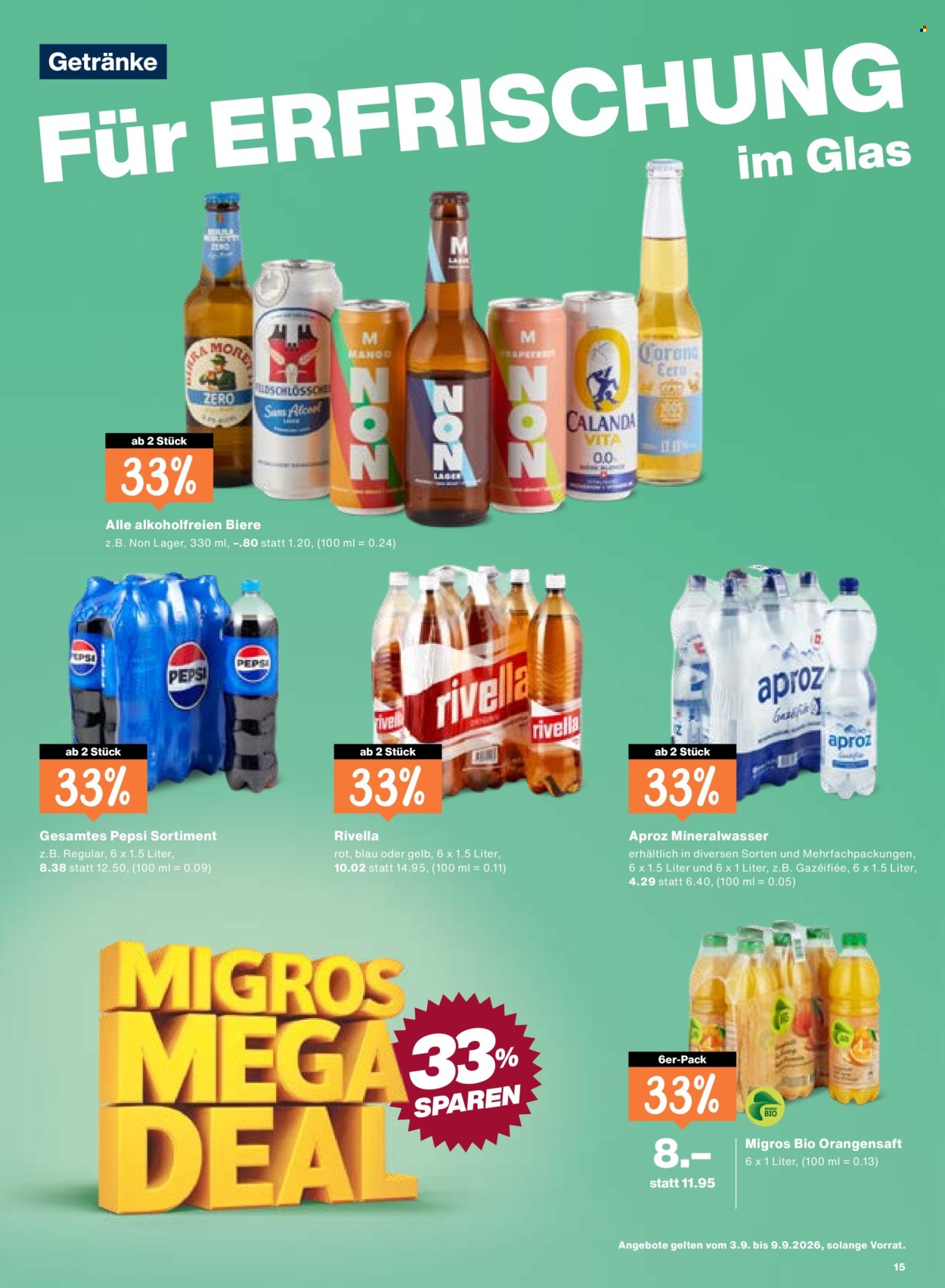 Prospekte Migros - 3.9.2026 - 9.9.2026. Seite 15. Seite 15