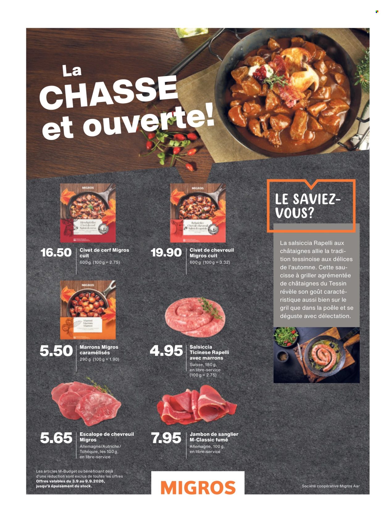 Prospekte Migros - 2.9.2026 - 9.9.2026. Seite 30. Seite 30