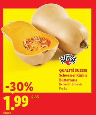 QUALITÉ SUISSE Schweizer Kürbis Butternuss