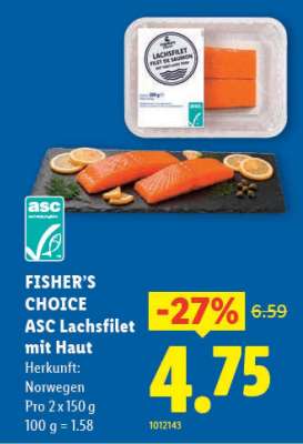 FISHER'S CHOICE ASC Lachsfilet mit Haut