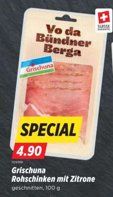 Grischuna Rohschinken mit Zitrone