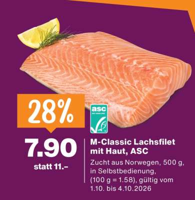 M-Classic Lachsfilet mit Haut, ASC