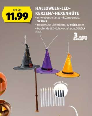 HALLOWEEN-LED-KERZEN/-HEXENHÜTE