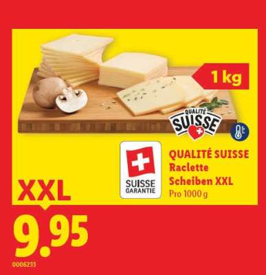 QUALITÉ SUISSE Raclette Scheiben XXL