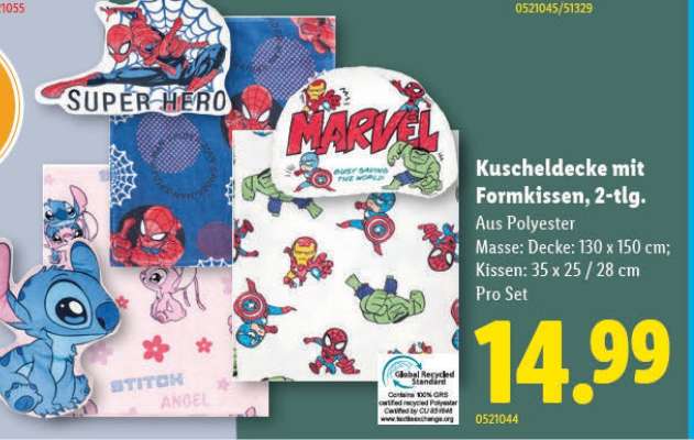 Kuscheldecke mit Formkissen, 2-tlg.