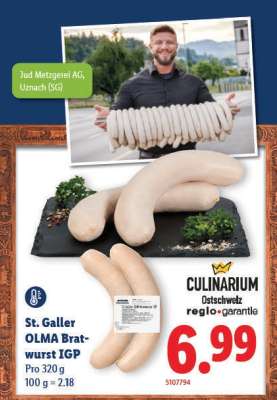 St. Galler Olma Bratwurst IGP