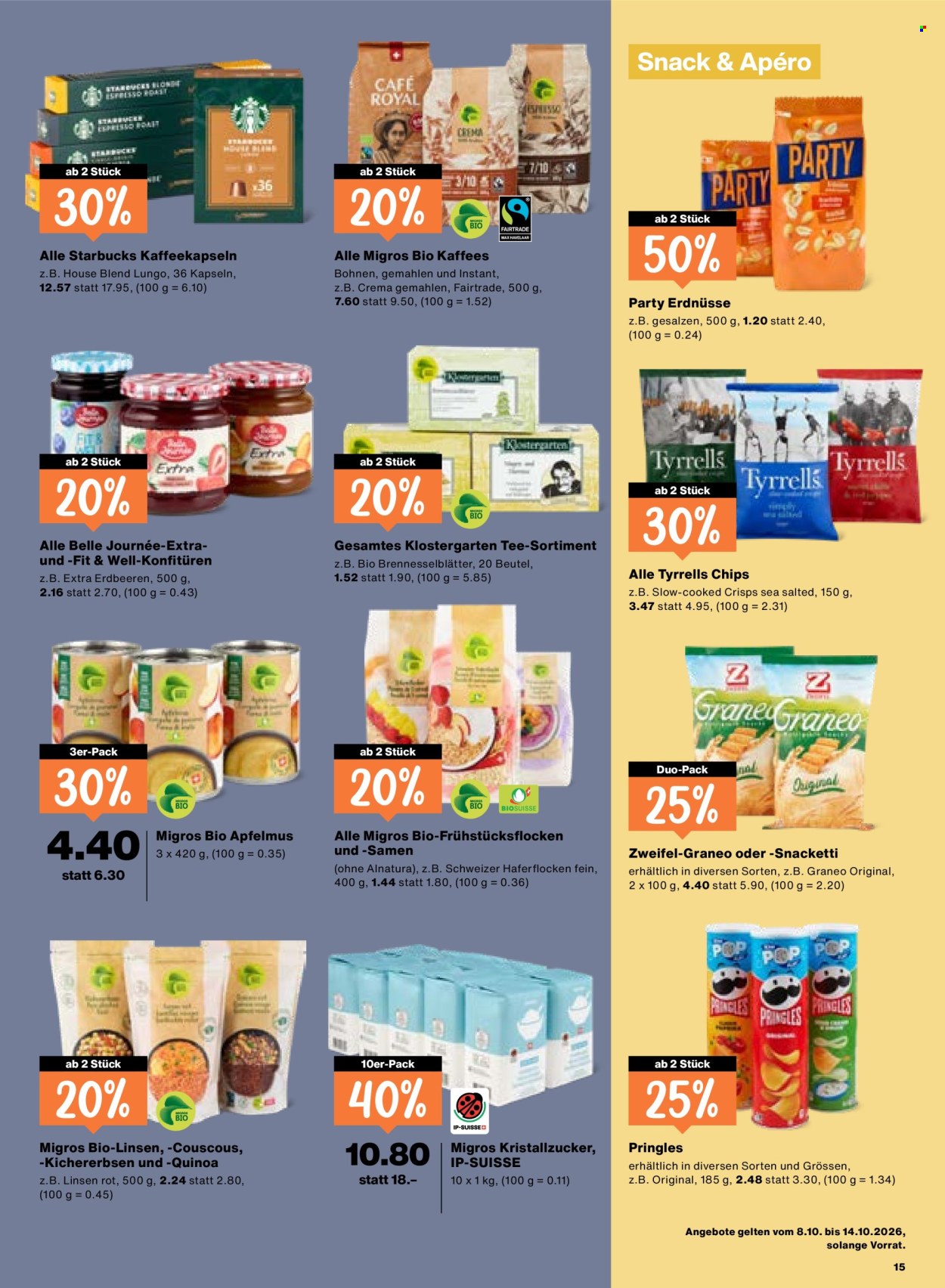 Prospekte Migros - 8.10.2026 - 14.10.2026. Seite 15. Seite 15