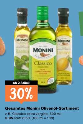 Gesamtes Monini Olivenöl-Sortiment
