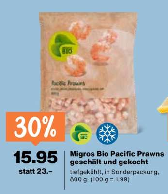 Migros Bio Pacific Prawns